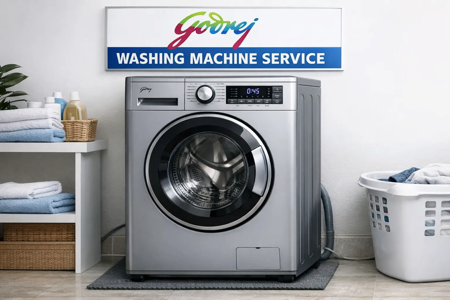 Godrej washing machine service — technician servicing a Godrej washer