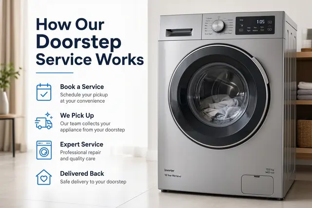 Doorstep washing machine service — from booking to repair and warranty