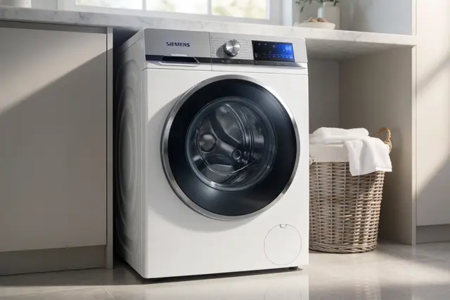 Siemens washing machine service — technician servicing a Siemens washer